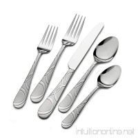 International Silver 5174729 Garland Frost 67-Piece Stainless Steel Flatware Set with Serving Utensil Set  Service for 12 - B01LXY3MZE